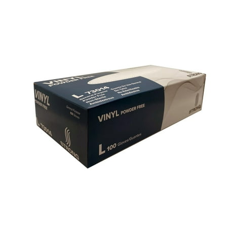 STRONG Powder-Free Vinyl Food Service Gloves Large Clear 100 Gloves Per Box Case Of 10 Boxes
STRONG Powder-Free Vinyl Food Service Gloves Large Clear 100 Gloves Per Box Case Of 10 Boxes