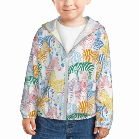 Vsdgher Zebra Colourful Kids Sun Protection Hoodie with Zip Rash Guard Tops Children s Long Sleeve Sun Protection Clothing - 2 Years
Vsdgher Zebra Colourful Kids Sun Protection Hoodie with Zip Rash Guard Tops Children s Long Sleeve Sun Protection Clothing - 2 Years