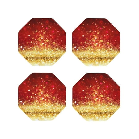 Coasters Set of 4 - Red Gold Glitter Drink Coasters for Tabletop Protection Leather Coasters for Living Room Decor and Housewarming Gift Octagon
Coasters Set of 4 - Red Gold Glitter Drink Coasters for Tabletop Protection Leather Coasters for Living Room Decor and Housewarming Gift Octagon