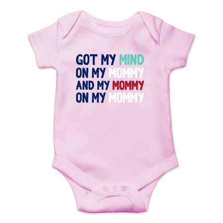 Got My Mind On My Mommy - Funny Rap Parody - Cute One-Piece Infant Baby Bodysuit
Got My Mind On My Mommy - Funny Rap Parody - Cute One-Piece Infant Baby Bodysuit