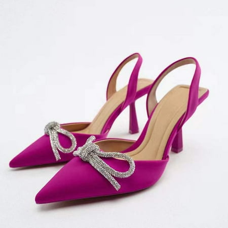 Pointed Toe Slingback Fashion Sandals Rhinestone Bowknot Decor Cone Heel Shoes Women‘s Footwear
Pointed Toe Slingback Fashion Sandals Rhinestone Bowknot Decor Cone Heel Shoes Women‘s Footwear