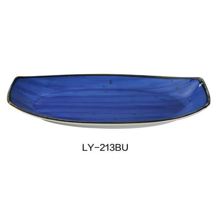 Yanco LY-213BU Lyon 13 in. Rectangular Plate Reactive Glaze Blue - Pack of 12