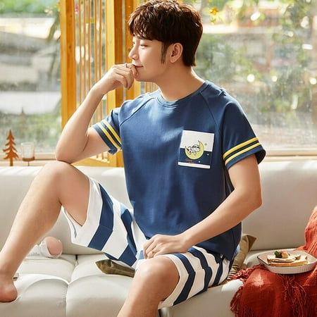 QWZNDZGR Summer Casual men s pajamas Knitted cottonshort sleeve shorts Striped Pajamas lattice Sleepwear Home clothes set fasion sizeXXXL
QWZNDZGR Summer Casual men s pajamas Knitted cottonshort sleeve shorts Striped Pajamas lattice Sleepwear Home clothes set fasion sizeXXXL