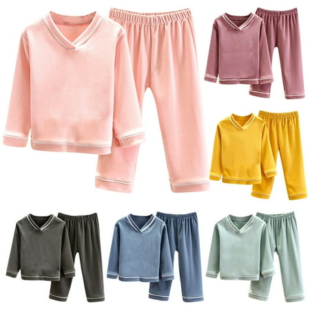 Elainilye Fashion Kids Boys Girls Pajamas Set Solid Color Long Sleeved Thickening Home Wear Loungewear 2 Piece Set Sizes 18M-10Y Yellow
Elainilye Fashion Kids Boys Girls Pajamas Set Solid Color Long Sleeved Thickening Home Wear Loungewear 2 Piece Set Sizes 18M-10Y Yellow