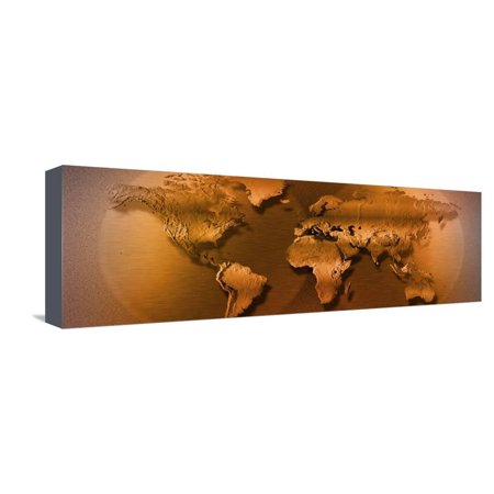 Close-up of Map of World Stretched Canvas Print Wall Art