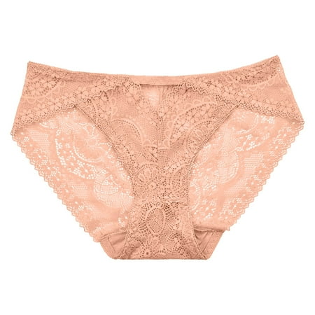 Women s Low Waist Mesh Briefs Solid Color Cotton Crotch Underwear Panties