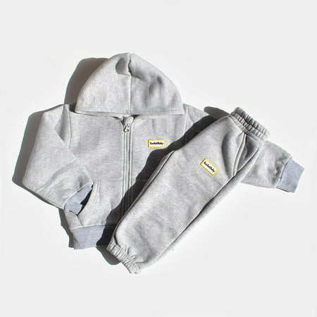RocketBaby Zipped Hoodie and Sweatpants Set Grey