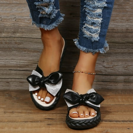 〖Yilirongyumm〗 Black 40 Sandals Women Ladies Fashion Rhinestone Bow Leather Casual Flat Sandals And Slippers
〖Yilirongyumm〗 Black 40 Sandals Women Ladies Fashion Rhinestone Bow Leather Casual Flat Sandals And Slippers