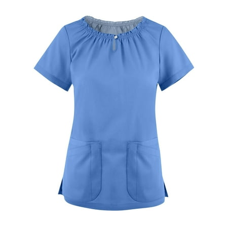 HIMIWAY Summer Work Suit Front Double Pocket Solid Color Short Sleeves Shirts For Women
HIMIWAY Summer Work Suit Front Double Pocket Solid Color Short Sleeves Shirts For Women