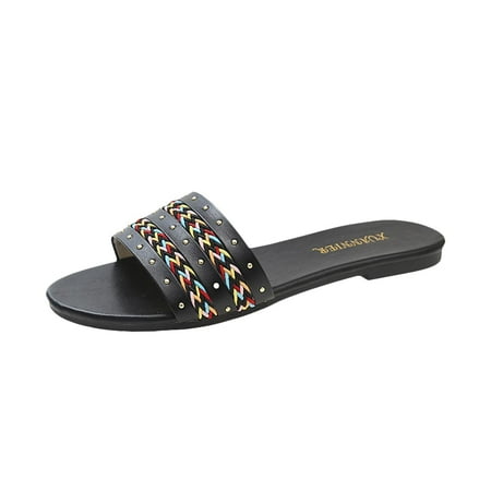 TUOBARR Beach Slippers for Women Women s Casual Mules One-line Outer Wear Comfortable Slope Heel Slippers Black
TUOBARR Beach Slippers for Women Women s Casual Mules One-line Outer Wear Comfortable Slope Heel Slippers Black