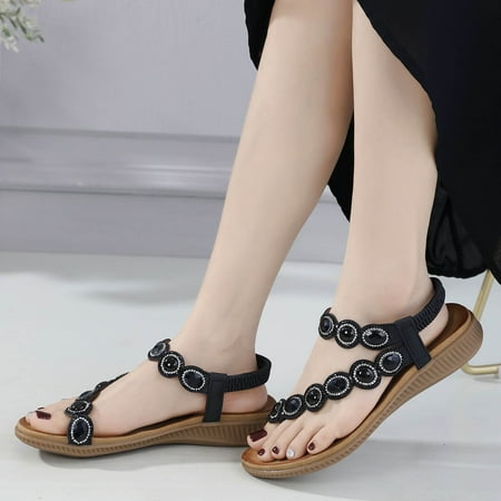 Vedolay Heeled Sandals Womens Sandals Back Zipper Solid Color Flip Flop Sandals Brown 6