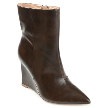 Journee Collection Womens Glorria Tru Comfort Foam Inside Zip Wedge Booties