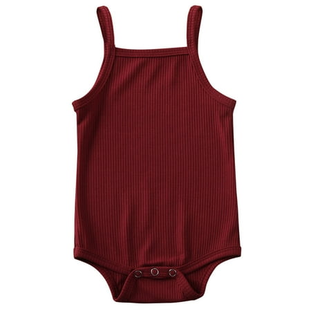 Canrulo Newborn Baby Girl Clothes Halter Sleeveless Ribbed Knit Soild Color Jumpsuit Red 6-12 Months
Canrulo Newborn Baby Girl Clothes Halter Sleeveless Ribbed Knit Soild Color Jumpsuit Red 6-12 Months