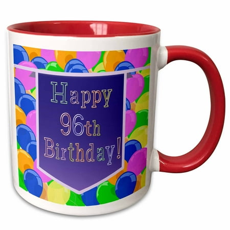 3dRose Balloons with Purple Banner Happy 96th Birthday - Two Tone Red Mug 11-ounce
3dRose Balloons with Purple Banner Happy 96th Birthday - Two Tone Red Mug 11-ounce