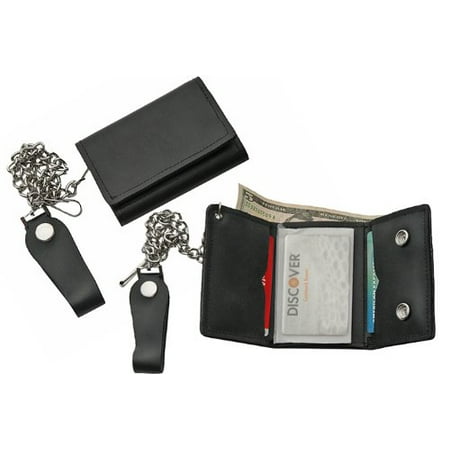 Tri-Fold Biker Wallet, 4.25 closed length By SZCO Supplies
