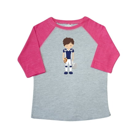 Inktastic Cute Boy Brown Hair Rugby American Football Gift Toddler Boy Girl T-Shirt