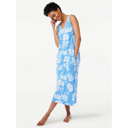 Joyspun Women s Sleeveless Midi Sleep Chemise Sizes S to 4X