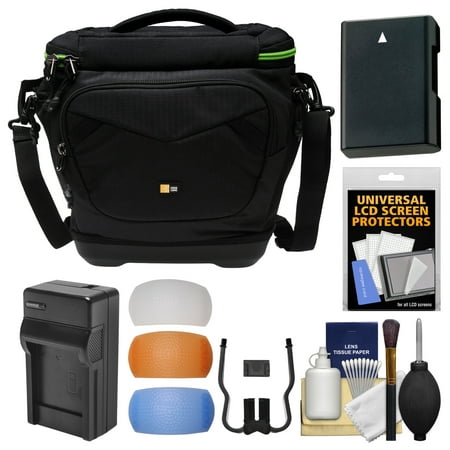 Case Logic Kontrast KDM-102 DSLR Camera Shoulder Bag with EN-EL14 Battery & Charger + Kit for Nikon Df, D3200, D3300, D5200, D5300, D5500