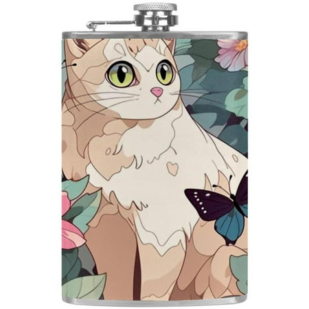 josid Cat Pattern 3.6x6in Stainless Steel Small Flask Leak-Proof Stainless Steel Construction Wrapped in Premium Two-Layer Leather Nano-Printed Design 227ml Capacity
josid Cat Pattern 3.6x6in Stainless Steel Small Flask Leak-Proof Stainless Steel Construction Wrapped in Premium Two-Layer Leather Nano-Printed Design 227ml Capacity