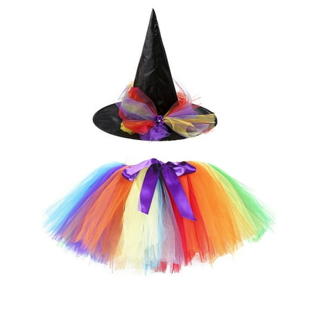 2PCS Halloween Witch Set Rainbow Witch Mesh Tutu Dress and Hat Set for Halloween Cosplay Party Size L
2PCS Halloween Witch Set Rainbow Witch Mesh Tutu Dress and Hat Set for Halloween Cosplay Party Size L