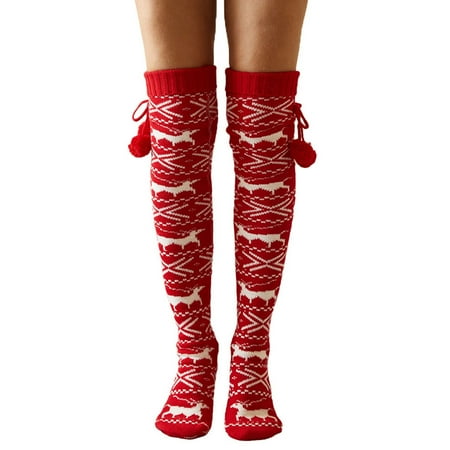 Christmas Womens Casual Comfort Stocking Over Knee Warm Knitted Long Boot Socks-Red
Christmas Womens Casual Comfort Stocking Over Knee Warm Knitted Long Boot Socks-Red