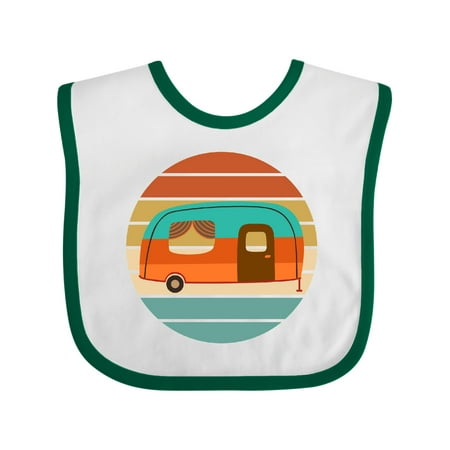 Inktastic Camping Vacation Camper Trailer Retro Gift Baby Boy or Baby Girl Bib