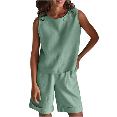Pajama Sets for Women Sleeveless Scoop Neck Tops Elastic Waist Wide Leg Loose Fit Shorts Lounge Matching Sets (Large Green78)
Pajama Sets for Women Sleeveless Scoop Neck Tops Elastic Waist Wide Leg Loose Fit Shorts Lounge Matching Sets (Large Green78)
