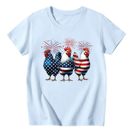Independence Day Girls T Shirt Summer Round Neck Short Sleeve Top Rooster Flag Print Breathable Comfortable Fashion Casual
Independence Day Girls T Shirt Summer Round Neck Short Sleeve Top Rooster Flag Print Breathable Comfortable Fashion Casual