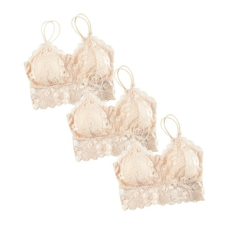 DENGDENG Women Comfort Lace Bra Stretch Floral Bra for Women Everyday Padded Wireless Bralette 3 pack
DENGDENG Women Comfort Lace Bra Stretch Floral Bra for Women Everyday Padded Wireless Bralette 3 pack