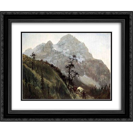 Albert Bierstadt 2x Matted 24x20 Black Ornate Framed Art Print 'Western Trail, The Rockies'
