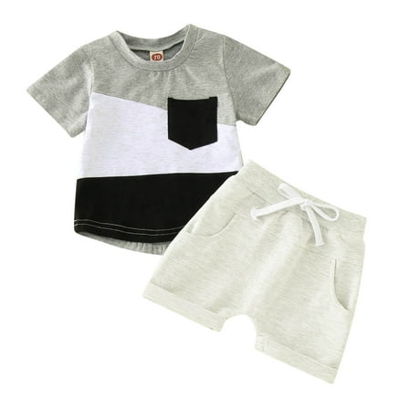 Toddler Boys Girls Clothes Summer Short Sleeve Patchwork Colour Pocket Tops Shorts 2pcs Suit Outfits
Toddler Boys Girls Clothes Summer Short Sleeve Patchwork Colour Pocket Tops Shorts 2pcs Suit Outfits
