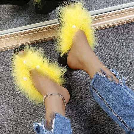 Dezsed Women s Platform Slippers Clearance Muffin Thick Bottom Plush Slippers Female Slope Heel Beach Herringbone Sandals Flip Flops Yellow 36
Dezsed Women s Platform Slippers Clearance Muffin Thick Bottom Plush Slippers Female Slope Heel Beach Herringbone Sandals Flip Flops Yellow 36