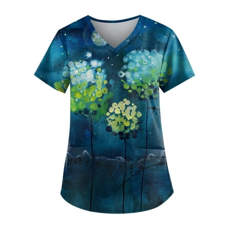 Dandelion Printing Working Uniform Women Printed Tops Plus Size Short Sleeve V Neck Workwear shirts Casual Blouse Pockets Scrubs Uniform Nurses
Dandelion Printing Working Uniform Women Printed Tops Plus Size Short Sleeve V Neck Workwear shirts Casual Blouse Pockets Scrubs Uniform Nurses