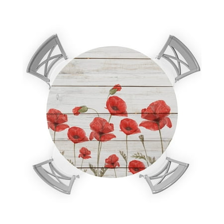 Round Tablecloth with Elastic Red Elegant Poppy Floral on Wooden Board Waterproof Stain-proof Table Cover Wipeable Fitted Table Cloths for 45 -54 Round Tables Dining Kitchen
Round Tablecloth with Elastic Red Elegant Poppy Floral on Wooden Board Waterproof Stain-proof Table Cover Wipeable Fitted Table Cloths for 45 -54 Round Tables Dining Kitchen