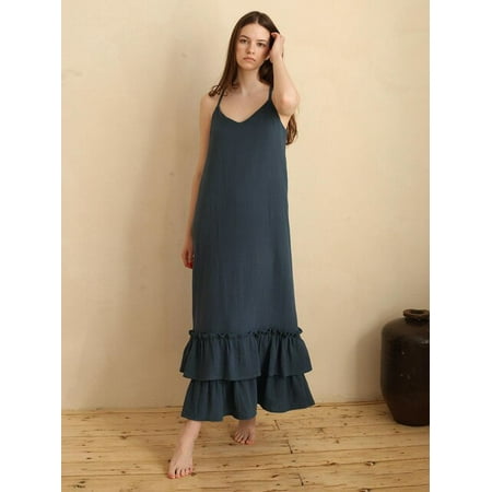 DanceeMangoo Ruffle Long Dresses Spaghetti Strap Sexy Sleepwear Cotton Night Dress Women Nightgowns Solid Color Woman Dress Sprin
DanceeMangoo Ruffle Long Dresses Spaghetti Strap Sexy Sleepwear Cotton Night Dress Women Nightgowns Solid Color Woman Dress Sprin