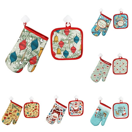 SEAFEI 2Pcs Christmas Oven Microwave Anti Hot Gloves Insulation Mat Set Baking Supplies
SEAFEI 2Pcs Christmas Oven Microwave Anti Hot Gloves Insulation Mat Set Baking Supplies