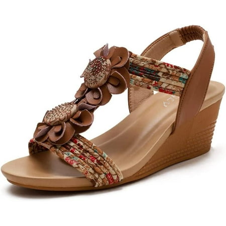 Womens Wedges Sandals Open Toe Plaforms Sandals Leather Flat Sandals Heeled Summer Sandals Bohemian Flower Casual Sandle Shoes
Womens Wedges Sandals Open Toe Plaforms Sandals Leather Flat Sandals Heeled Summer Sandals Bohemian Flower Casual Sandle Shoes