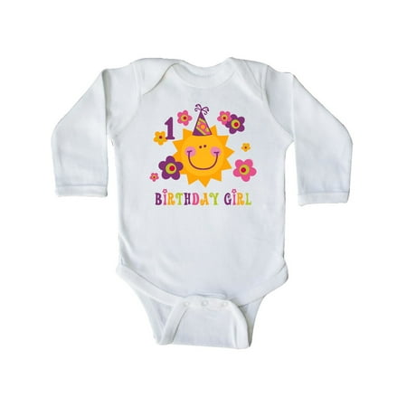 Inktastic Sun 1st Birthday Gift Baby Girl Long Sleeve Bodysuit