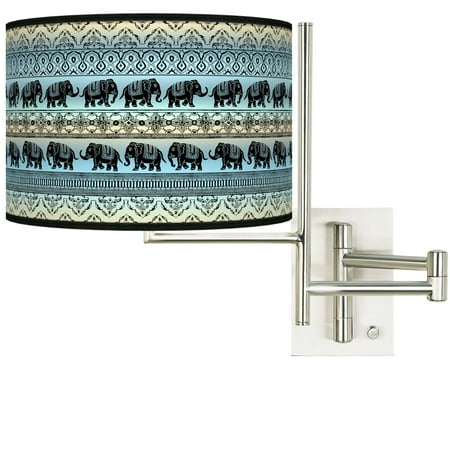 Giclee Glow Tempo Elephant March Plug-in Swing Arm Wall Lamp