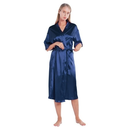 Hazel Tech Women s Silk Robes Kimono Satin Bathrobe Long Sexy V Neck Sleepwear with Half Sleeve
Hazel Tech Women s Silk Robes Kimono Satin Bathrobe Long Sexy V Neck Sleepwear with Half Sleeve