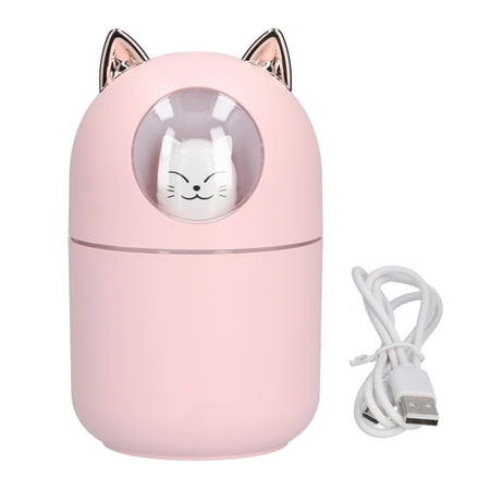 Portable Humidifier Mini USB Night Light Mute Sealing Circle Design Humidifying Device for Office DormitoryPink