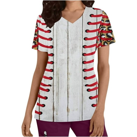 JGGSPWM Women s Scrub Tops V Neck Short Sleeve Tees Baseball Mom Blouse Graphic T-shirts Fashion Summer Mother s Day White XL
JGGSPWM Women s Scrub Tops V Neck Short Sleeve Tees Baseball Mom Blouse Graphic T-shirts Fashion Summer Mother s Day White XL