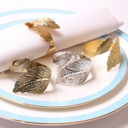 Ludlz 6Pcs Napkin Buckles Electroplate Rust-proof Leaf Shape Party Cloth Metal Napkin Rings for Hotel
Ludlz 6Pcs Napkin Buckles Electroplate Rust-proof Leaf Shape Party Cloth Metal Napkin Rings for Hotel