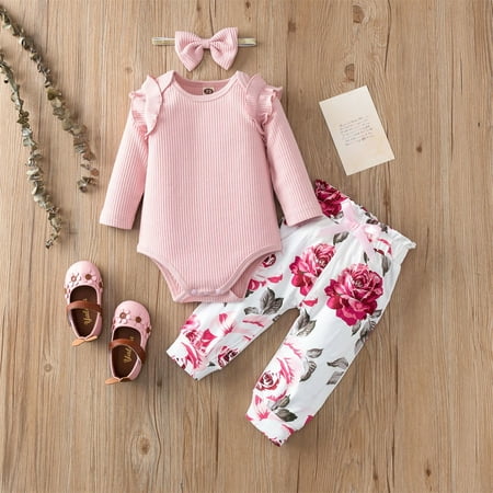 0-24 M Newborn Baby Girls Clothes Infant Toddler Long Sleeve Romper Floral Pants Headband Baby Outfits Sets Pink 12-18 Months
0-24 M Newborn Baby Girls Clothes Infant Toddler Long Sleeve Romper Floral Pants Headband Baby Outfits Sets Pink 12-18 Months