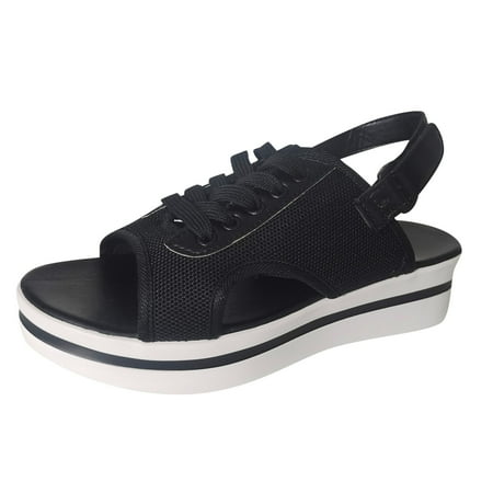 LIANGP Women s Sandals Fashion Womens Breathable Lace Up Shoes Thick Soled Wedges Casual Sandals Women s Shoes Black Size 9
LIANGP Women s Sandals Fashion Womens Breathable Lace Up Shoes Thick Soled Wedges Casual Sandals Women s Shoes Black Size 9
