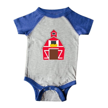 Inktastic Farming Large Red Barn with Hay Gift Baby Boy or Baby Girl Bodysuit