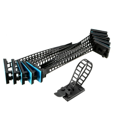 100pcs Adjustable Cable Clips Adhesive Straps Clamps with Optional Screw Mount