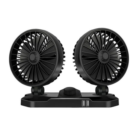 Small Car Cooling Fans Portable 360 Degree Rotatable Personal Low Noise USB Strong Wind Auto Fan for Boat SUV Outdoor Desktop Home 12V