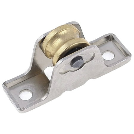 1.6cm Dia Single Roller Window Pane Pulley Doors Wheel Silver + Gold