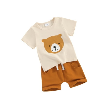 Zervatek Baby 2 Piece Outfits Bear Print Short Sleeve Shirt and Elastic Shorts Set for Toddler Girl Boy Cute Summer Clothes
Zervatek Baby 2 Piece Outfits Bear Print Short Sleeve Shirt and Elastic Shorts Set for Toddler Girl Boy Cute Summer Clothes